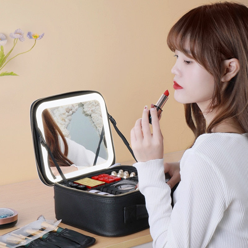 Cosmetic Case w/LED + Mirror